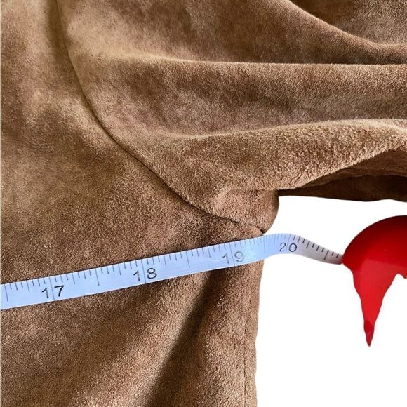 FABULOUS Alfred Sung Brown Long Suede Coat - Picture 13 of 15